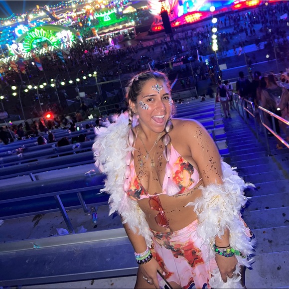 Pink Marble Bikini & Matching Cover Up - Picture 3 of 4